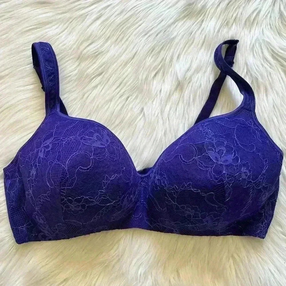Cacique Other - Cacique Lightly Lined Underwire Full Coverage Bra Indigo Blue iridescent 42DD